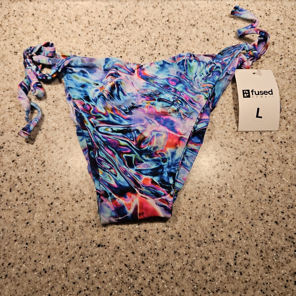 Fused Multicolor Swirl Bikini Bottom